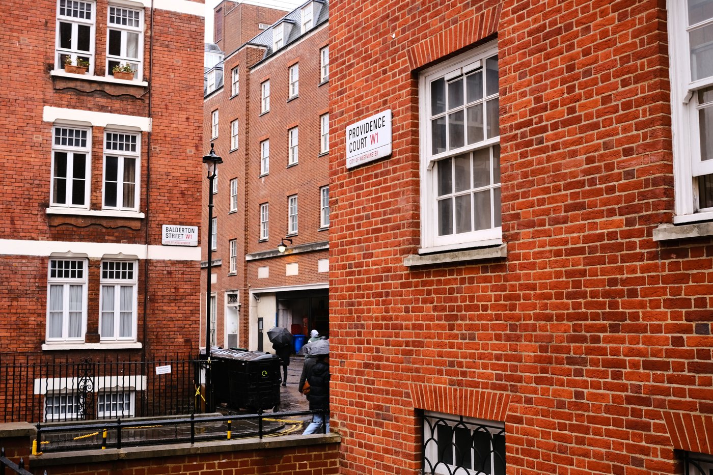 Red brick residential buildings in Marylebone, London